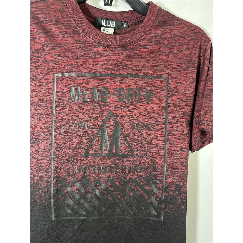XS M.LAB Diverted T-shirt Rusted Red Cotton/Polyester Crew Neck Short Sleeve